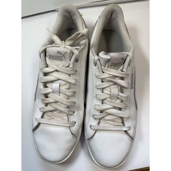 Puma Women’s Vikky 2 Sneaker In White W/Purple Pink Yellow Stripes Sz 8.5 - Picture 2 of 9